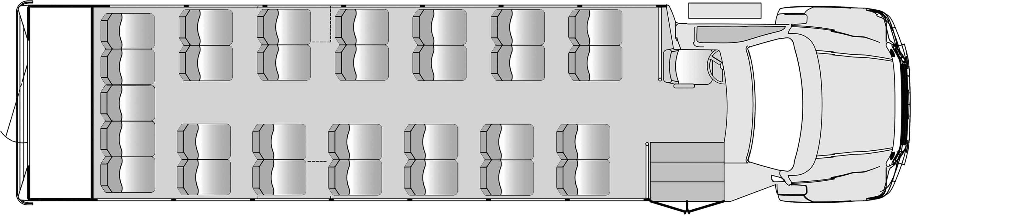 29 Passenger with Rear Luggage Plus Driver Floorplan Image